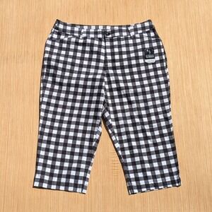 NWOT St John's Bay Secretly Slender Capri Pants Black White Gingham Women's‎ 16